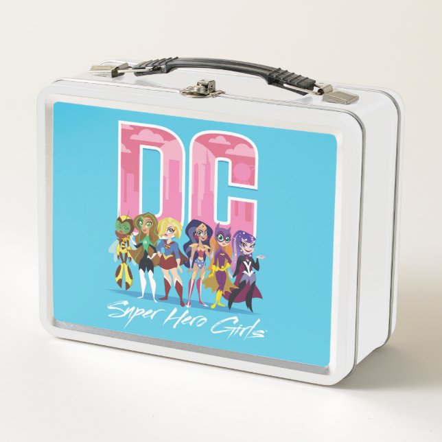 DC Super Hero Girls Lineup Metal Lunch Box (Front)