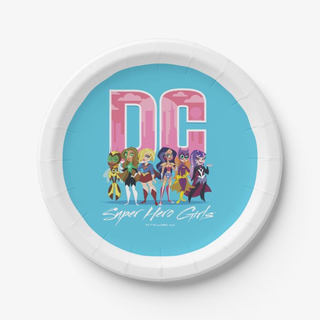DC Super Hero Girls Lineup Paper Plate (Front)