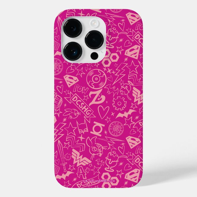 DC Super Hero Girls Pink Icon Pattern Case-Mate iPhone Case (Back)