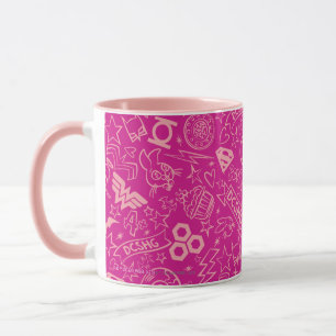 DC Super Hero Girls Pink Icon Pattern Mug