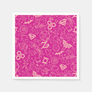 DC Super Hero Girls Pink Icon Pattern Napkin