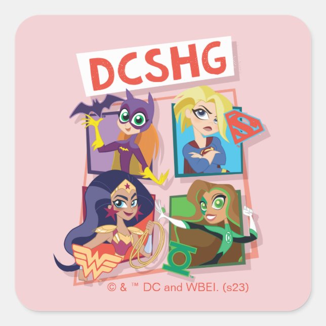 DC Super Hero Girls Quartet Square Sticker (Front)