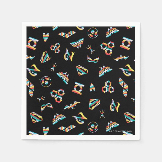 DC Super Hero Girls Rainbow Icon Pattern Napkin (Front)