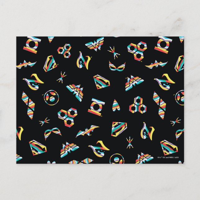 DC Super Hero Girls Rainbow Icon Pattern Postcard (Front)