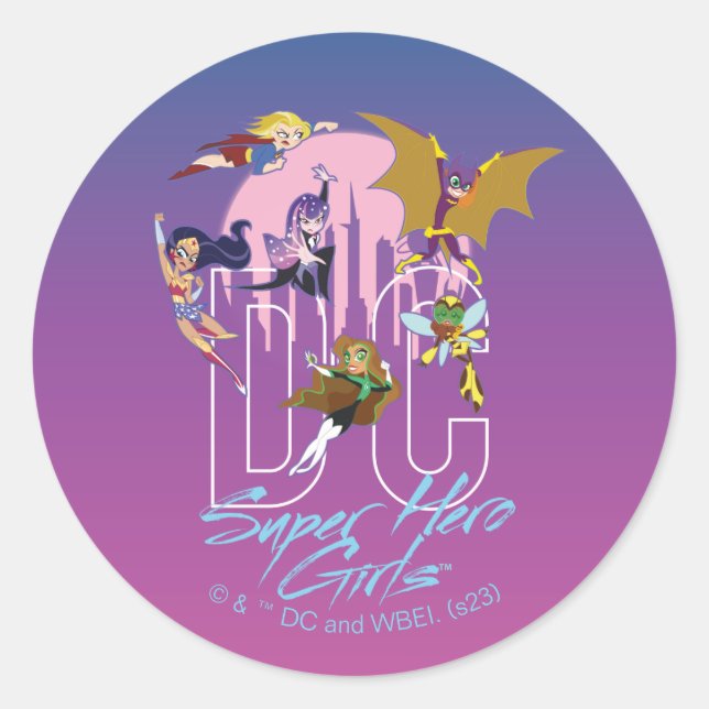 DC Super Hero Girls Skyline Classic Round Sticker (Front)
