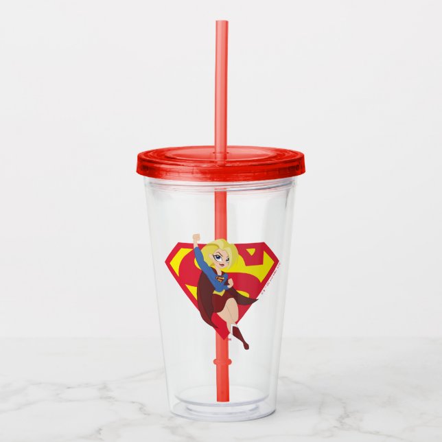 DC Super Hero Girls Supergirl Acrylic Tumbler (Front)