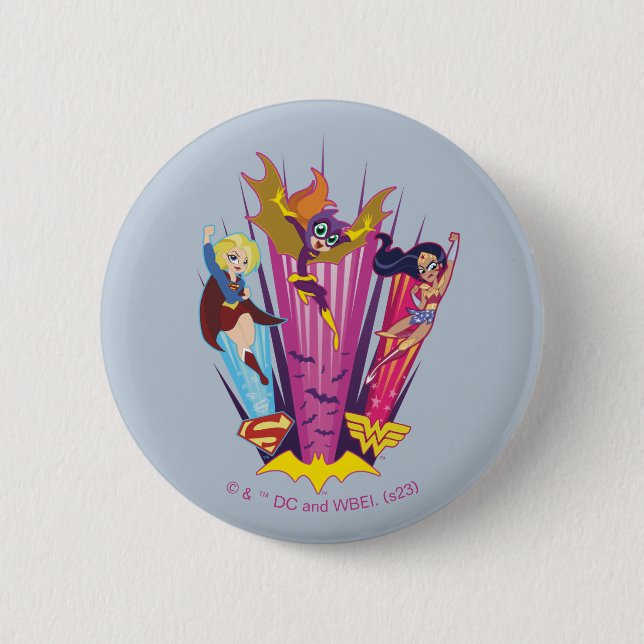 DC Super Hero Girls Trio 6 Cm Round Badge (Front)