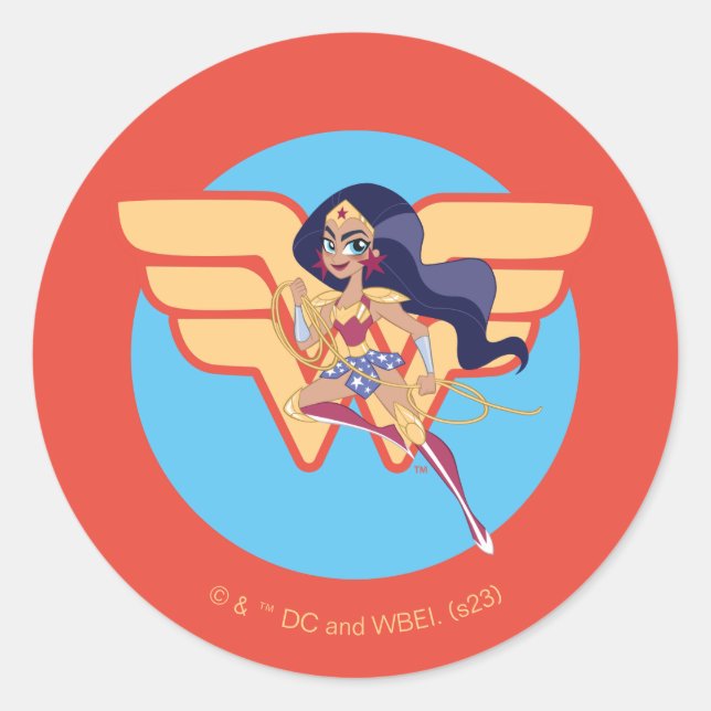 DC Super Hero Girls Wonder Woman Classic Round Sticker (Front)