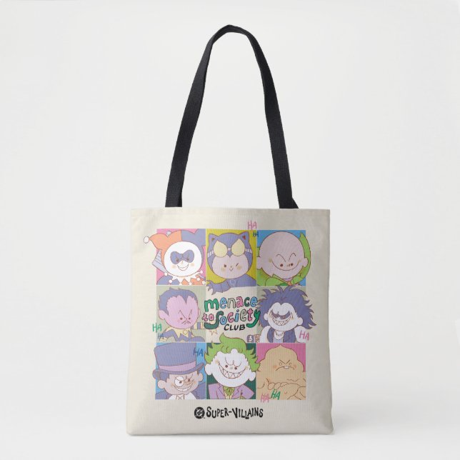 DC Super-Villain Menace To Society Club Graphic Tote Bag (Front)