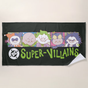 DC Super-Villains Cartoon Lineup Beach Towel