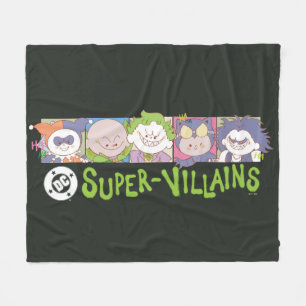 DC Super-Villains Cartoon Lineup Fleece Blanket