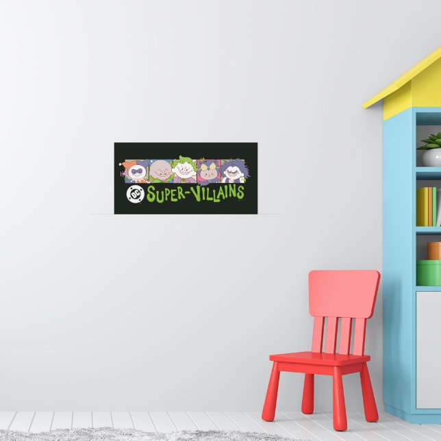 DC Super-Villains Cartoon Lineup Poster (Nursery 1)