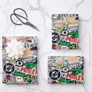DC Super-Villains Cartoon Pattern Wrapping Paper Sheet