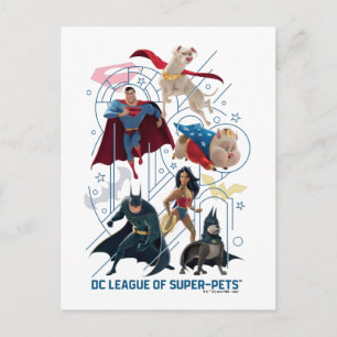 DC Trinity Heroes & Super-Pets Postcard