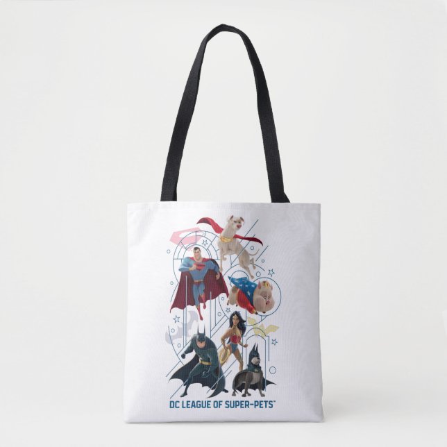 DC Trinity Heroes & Super-Pets Tote Bag (Front)