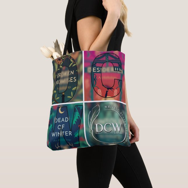DCW on unfocused covers background Tote Bag (Close Up)