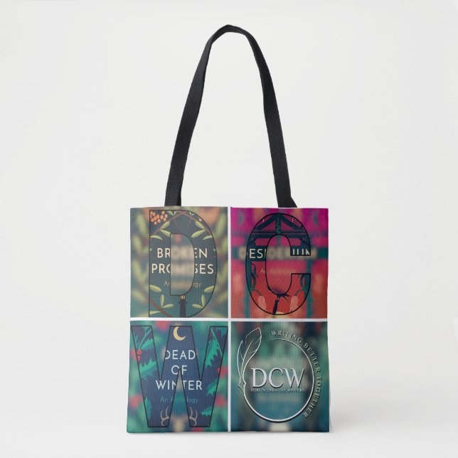 DCW on unfocused covers background Tote Bag (Front)