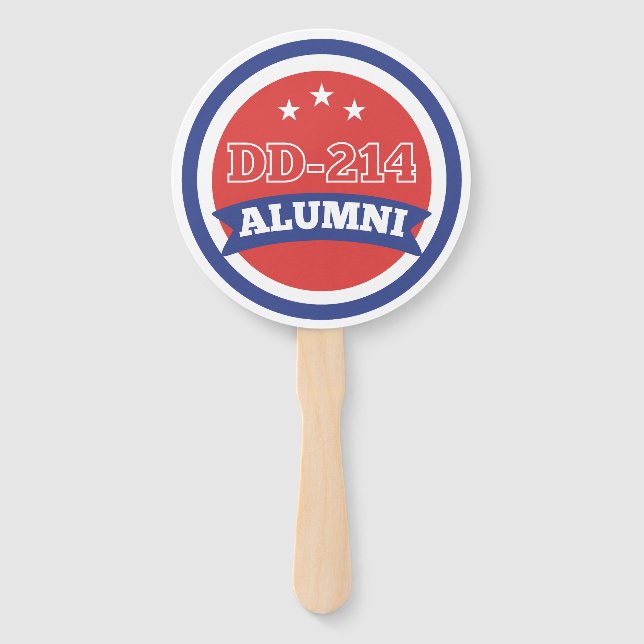 DD-214 Alumni Army Veteran Military Retirement Hand Fan (Front)