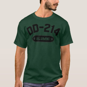 DD-214 Alumni In Black US Military Veteran T-Shirt