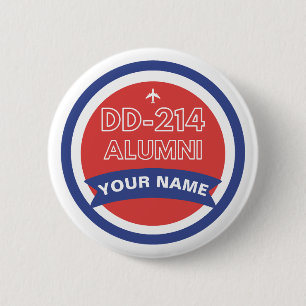 DD-214 Alumni Personalised Airforce Retirement  6 Cm Round Badge