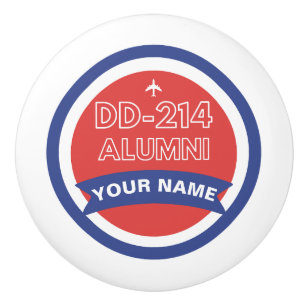 DD-214 Alumni Personalised Airforce Retirement  Ceramic Knob