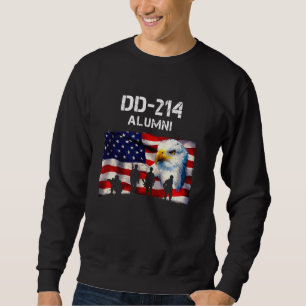Dd 214 Alumni Retired Military Veteran Flag And Ea Sweatshirt
