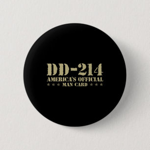 Dd-214 America's Official Man Card Veteran Day 6 Cm Round Badge