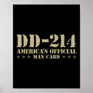Dd-214 America's Official Man Card Veteran Day Poster