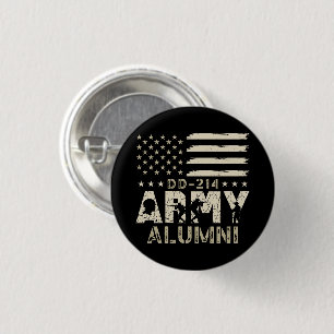 DD-214 Army Alumni Military US Flag Veteran 3 Cm Round Badge