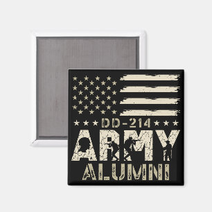 DD-214 Army Alumni Military US Flag Veteran Magnet