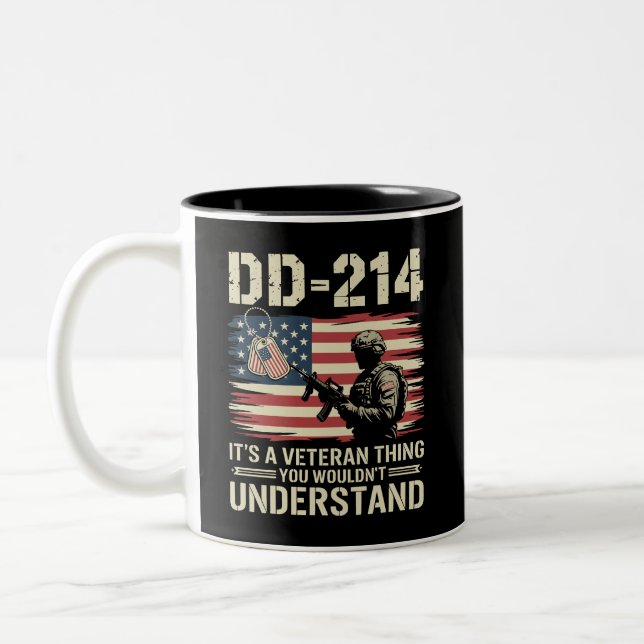 DD-214 Its A Veteran Thing You Wouldn't Understand Two-Tone Coffee Mug (Left)