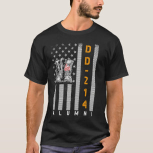 DD 214 US Alumni American Flag Vintage T-Shirt