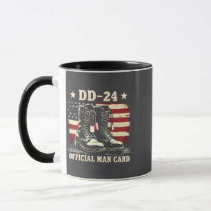 DD 24 Official Man Card American Veteran Day Flag Mug