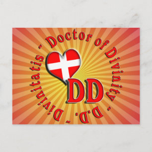 DD CIRCULAR ACRONYM LOGO DOCTOR OF DIVINITY POSTCARD