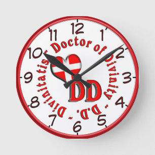 DD CIRCULAR ACRONYM LOGO DOCTOR OF DIVINITY ROUND CLOCK