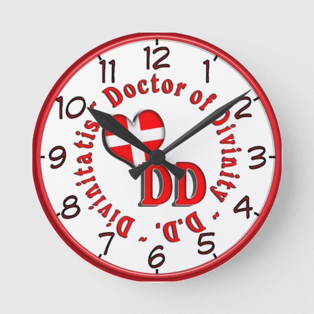 DD CIRCULAR ACRONYM LOGO DOCTOR OF DIVINITY ROUND CLOCK (Front)