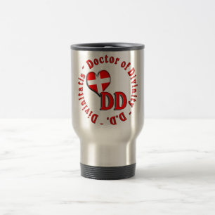 DD CIRCULAR ACRONYM LOGO DOCTOR OF DIVINITY TRAVEL MUG