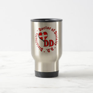 DD CIRCULAR ACRONYM LOGO DOCTOR OF DIVINITY TRAVEL MUG