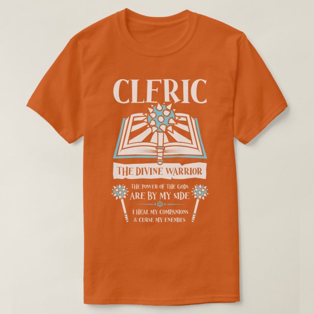 DD CLERIC Class Dungeons Dragons T-Shirt (Design Front)