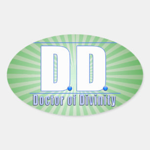 DD Doctor of Divinity Acronym LOGO Oval Sticker