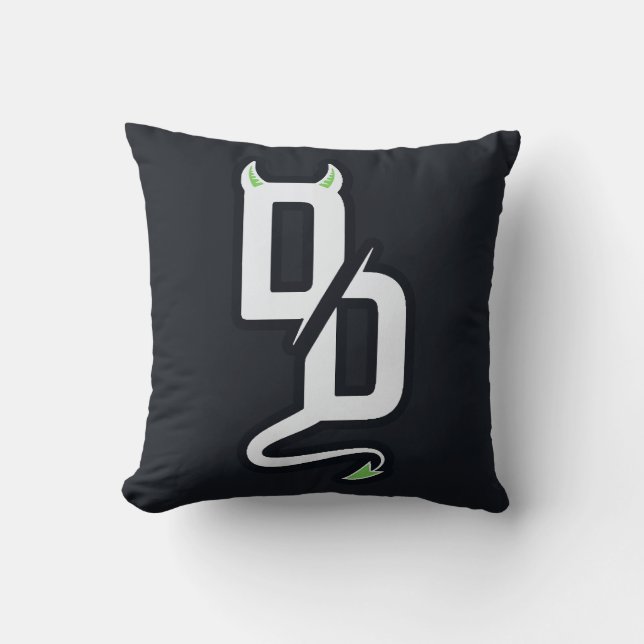 DD Monogram Sticker Throw Pillow (Front)