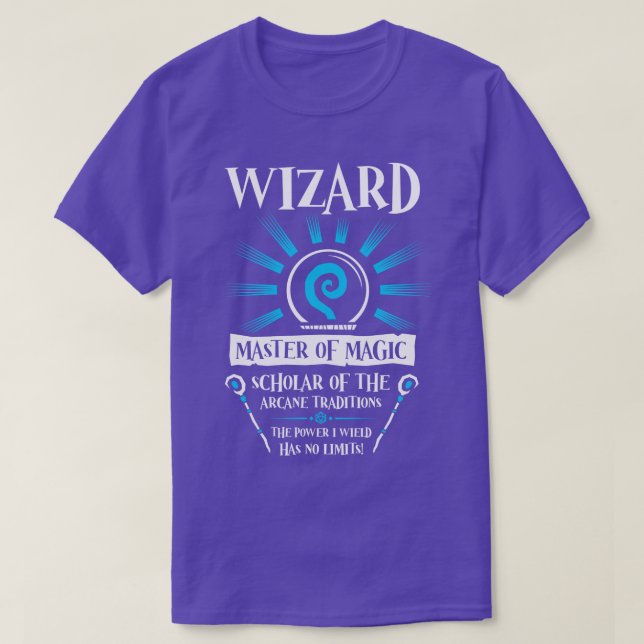 DD WIZARD Class Dungeons Dragons T-Shirt (Design Front)
