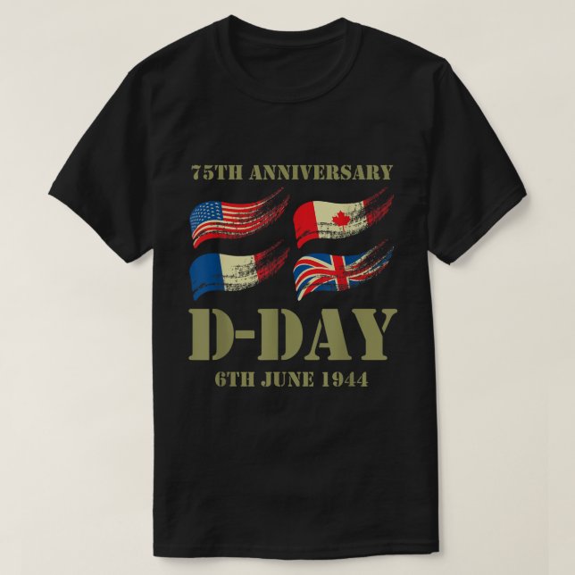 DDay 75th Anniversary  T-Shirt (Design Front)