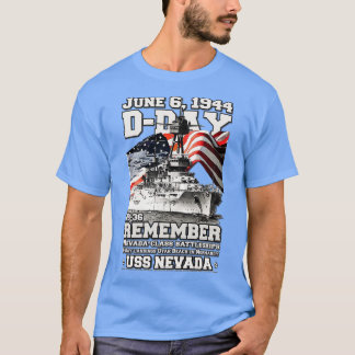 DDay Landing Remember USS Nevada BB36 Veterans T-Shirt