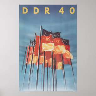 DDR 40th Anniversary Poster Vintage Eastern