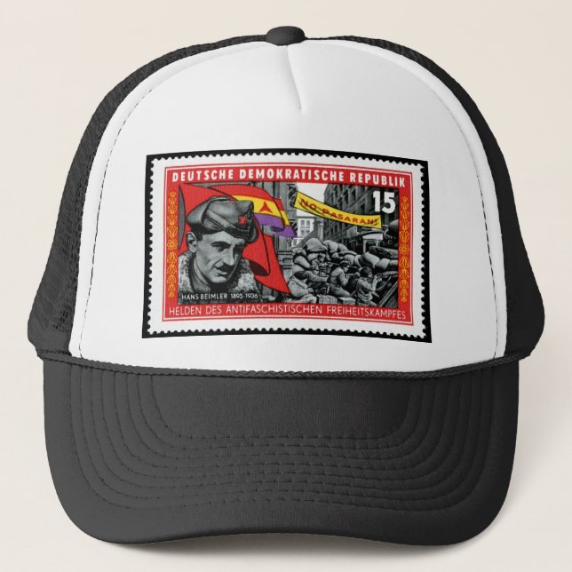 DDR stamp commemorating Hans Beimler Trucker Hat (Front)