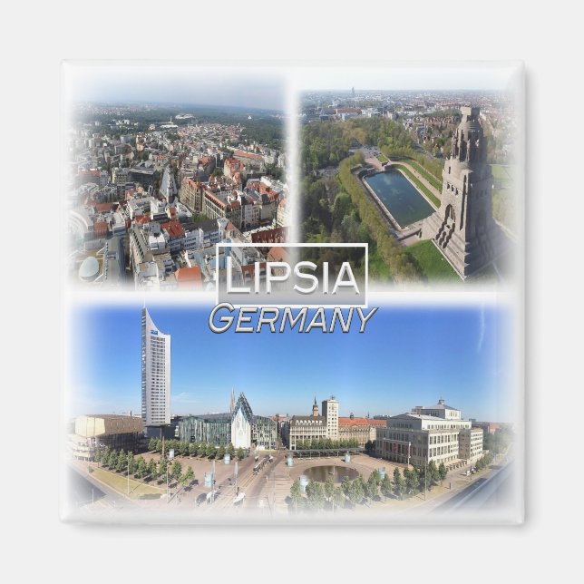 DE0128 Europe, Germany, Saxony, Lipsia, Fridge  Magnet (Front)