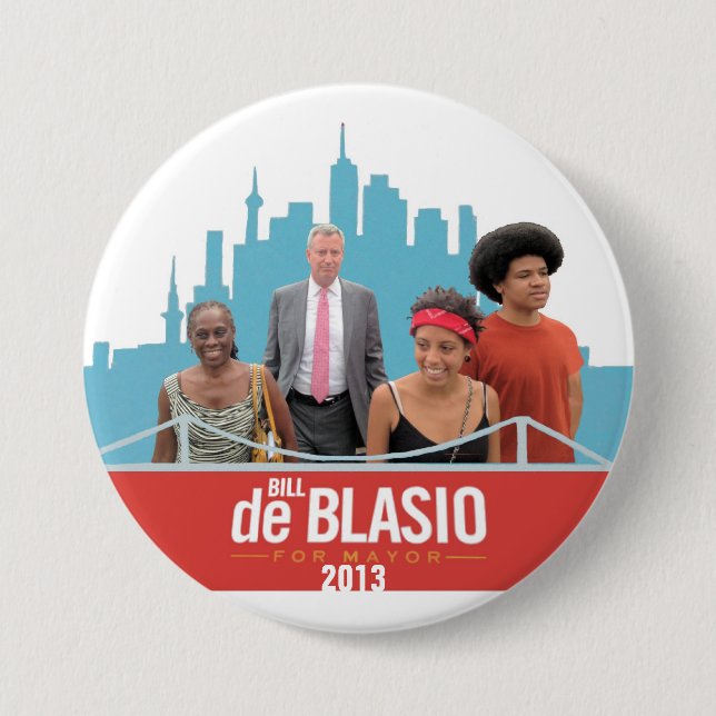 De Blasio for Mayor 7.5 Cm Round Badge (Front)