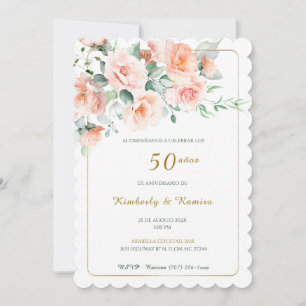 De Boda 50 Aniversario con encaj vintage Invitation