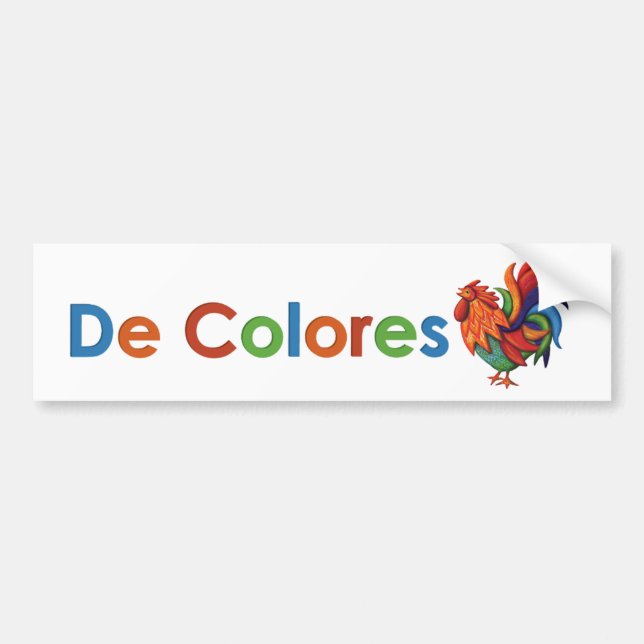 De Colores Rooster Gallo Bumper Sticker (Front)